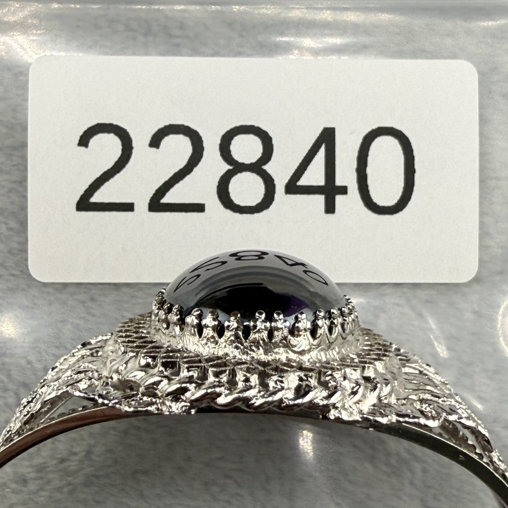 Vintage Whiting & Davis Bangle Bracelet Hematite Silver Tone 6.5 - Picture 11 of 11